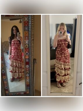 FARM Rio | Dresses | Sand Renata Floral Long Sleeve Midi Dress Nwt |  Poshmark
